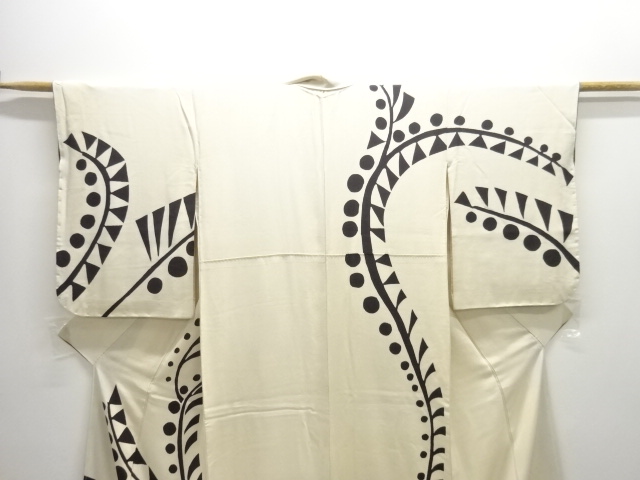  大正ロマン　抽象草花模様着物